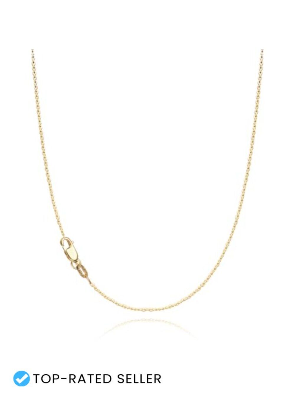 18K Gold Plated 925 Sterling Silver Cable Chain Necklace Dainty Thin Sturdy